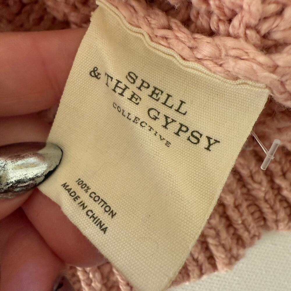 Spell & The Gypsy Collective Pearl on Pearl Knit Cotton Cardigan pink XS - Picture 7 of 7